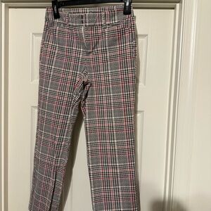 Women’s Old Navy Plaid Pants - Black, White, Red